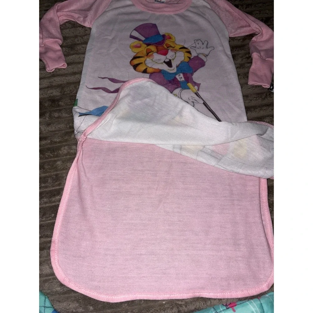 Vtg 80's Dr. Denton‎ Girls 3 T Nightgown  Pajamas Tiger Dancing Tuxedo Keyboard